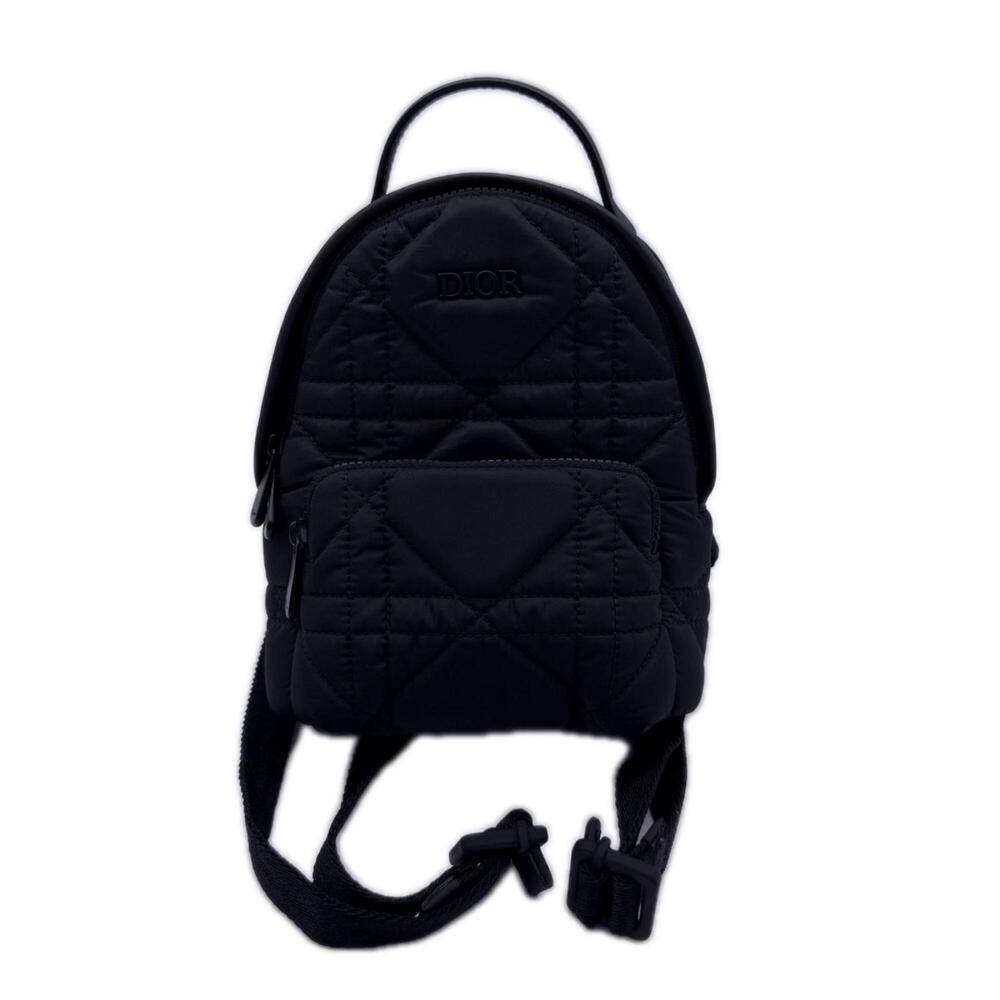 Christian Dior Macro Cannage Technical Taffeta Rider Backpack, Black Nylon, W...